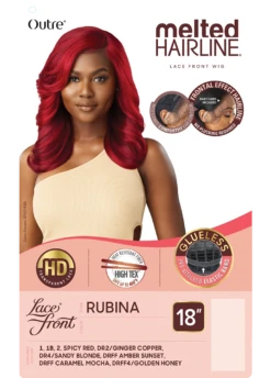 OUTRE - LACE FRONT WIG - MELTED HAIRLINE - RUBINA - HT -Zoe Beauty Supply Shop PKG QL Melted Hairline Rubina HT