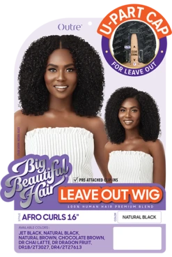 OUTRE - BIG BEAUTIFUL HAIR LEAVE OUT WIG AFRO CURLS 16" -Zoe Beauty Supply Shop PKG QUHBBHAC16 Afro Curls 16 HT