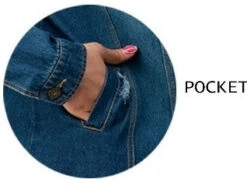 ELLIE & KATE - Ripped Distressed Long Sleeve Demin Jacket W/Pockets -Zoe Beauty Supply Shop POCKET