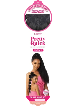 OUTRE - PRETTY QUICK - WRAP PONY - CRIMP WAVE 30" -Zoe Beauty Supply Shop PQWPCW30 3