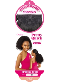 OUTRE - PRETTY QUICK - WRAP PONY - SPRINGY AFRO -Zoe Beauty Supply Shop PQWPSA 4