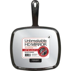 MAGIC COLLECTION - Unbreakable Hand Mirror 9"X12.5" X-LARGE BLACK