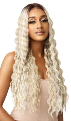 OUTRE - LACE FRONT WIG COLORBOMB KEEVAH HT -Zoe Beauty Supply Shop QLCBKEE Keevah DR4 Cream Blonde Sub B