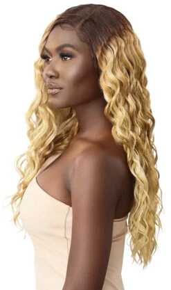 OUTRE - LACE FRONT WIG - MELTED HAIRLINE - LIANNE - HT -Zoe Beauty Supply Shop QLMH Lianne DR4 BLGoldenHoney Left