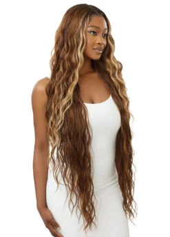 OUTRE - LACE FRONT WIG - MELTED HAIRLINE - LORENZA - HT -Zoe Beauty Supply Shop QLMH Lorenza DRFF2 Honey Amber Brown Right