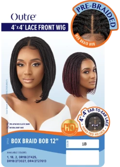 OUTRE - 4X4 LACE FRONT WIG - BOX BRAID BOB 12" -Zoe Beauty Supply Shop QLOBBB12 5