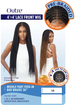 OUTRE - 4X4 LACE FRONT WIG-MIDDLE PART FEED-IN BOX BRAIDS 36" 17 OUTRE - 4X4 LACE FRONT WIG-MIDDLE PART FEED-IN BOX BRAIDS 36" -Zoe Beauty Supply Shop QLOMFBB36 5