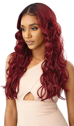 OUTRE - LACE FRONT PERFECT HAIR LINE 13X6 WIG ANNALISE -Zoe Beauty Supply Shop QLPHANN Annalise DR2 Cinnamon Wine Left