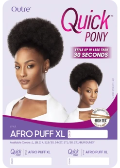 OUTRE - QUICK PONY - AFRO PUFF XL -Zoe Beauty Supply Shop QPNAFPX 5