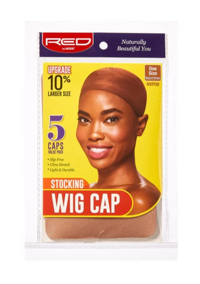 KISS - RED 5 PCS STOCKING WIG CAP (NATURAL BROWN) 3 KISS - RED 5 PCS STOCKING WIG CAP (NATURAL BROWN) - Image 3