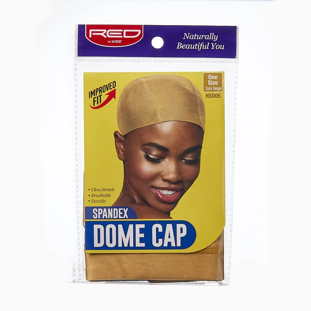 KISS - RED SPANDEX DOME CAP (DARK BEIGE) 1 KISS - RED SPANDEX DOME CAP (DARK BEIGE)