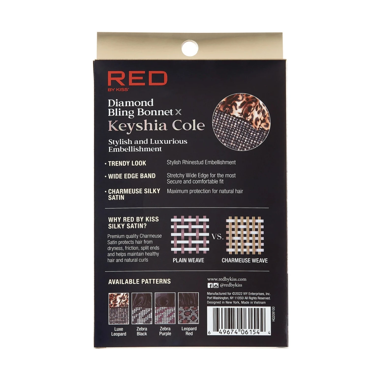 KISS - RED DIAMOND BLING BONNET BRAID LUXE LEOPARD 4 KISS - RED DIAMOND BLING BONNET BRAID LUXE LEOPARD - Image 4