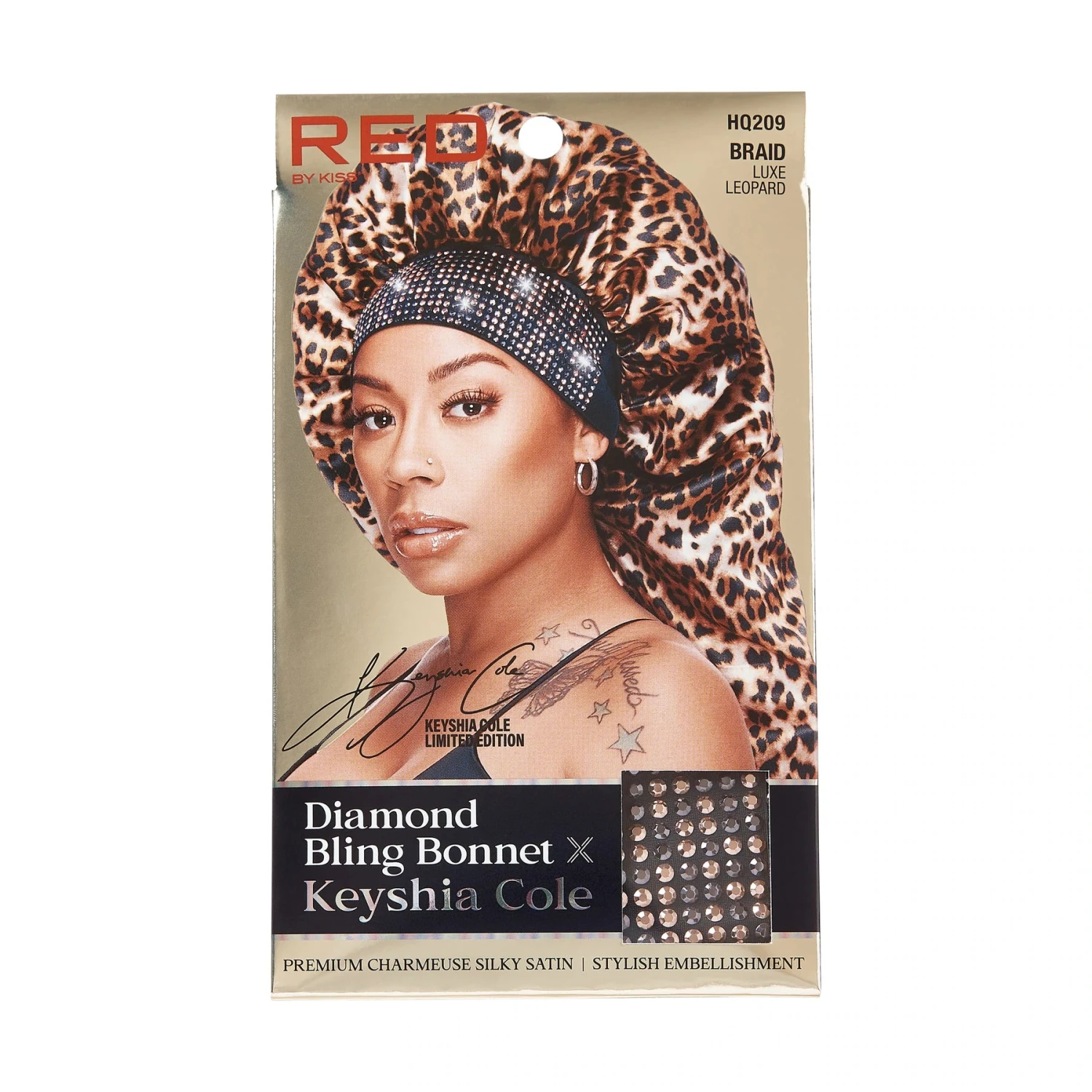 KISS - RED DIAMOND BLING BONNET BRAID LUXE LEOPARD 5 KISS - RED DIAMOND BLING BONNET BRAID LUXE LEOPARD - Image 5