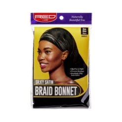 KISS - RED SILKY SATIN BRAID BONNET, BLACK -Zoe Beauty Supply Shop Red HBR01 Package Front Jun.20.2019.edited 1800x1800 8a4ef1af a9e7 4790 a8f6 58b404f94858