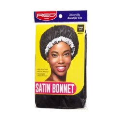 KISS - SILKY SATIN BONNET (LARGE) (BLACK) -Zoe Beauty Supply Shop Red HSA01 Package Side Dec.20.2019 1800x1800 c18be9fc e119 49f1 9a34 e137e2341d58