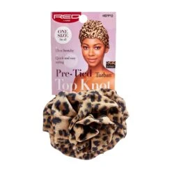 KISS - RED TOP KNOT TURBAN LEOPARD