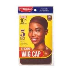 KISS - RED 5 PCS STOCKING WIG CAP (DARK BROWN)