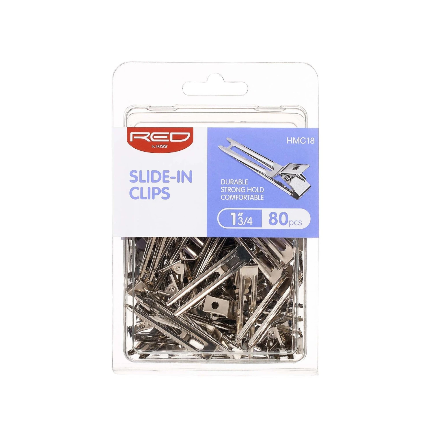 KISS - RED 1 3/4" SLIDE IN CLIP (80PCS) 1 KISS - RED 1 3/4" SLIDE IN CLIP (80PCS)
