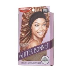 KISS - RED GLITTER BRAID BONNET GOLD PEARL -Zoe Beauty Supply Shop RedbyKiss HQ44 Package Rightside Jan.25.2022 1800x1800 d5a0d950 ed13 4756 b648 e6cc3ab43653