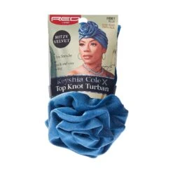 KISS - RED RITZY VELVET TOP KNOT TURBAN BLUE -Zoe Beauty Supply Shop RedbyKiss HQ61 Package Front Dec.08.2021 1800x1800 a22699fa a9e3 42e7 93fe 1b3089d575f3