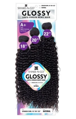GLOSSY - 100% VIRGIN HUMAN SPANISH CURL BUNDLE -Zoe Beauty Supply Shop SAGXXL3 PKG