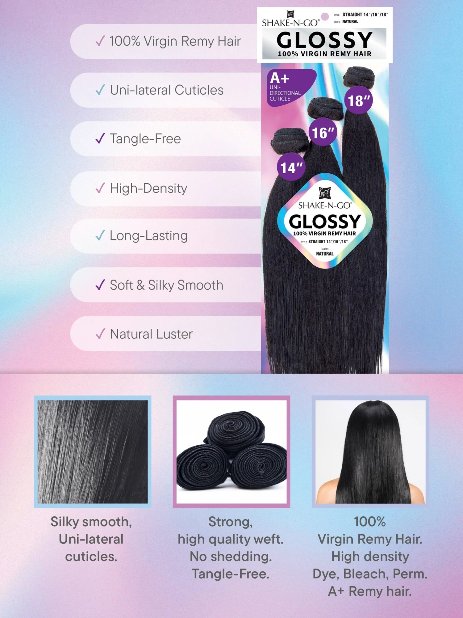 GLOSSY - 100% VIRGIN HUMAN STRAIGHT BUNDLE 2 GLOSSY - 100% VIRGIN HUMAN STRAIGHT BUNDLE - Image 2