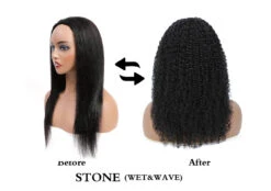 BELLATIQUE - 15A Quality Half Wig STONE Wet&Wavy (HUMAN HAIR)