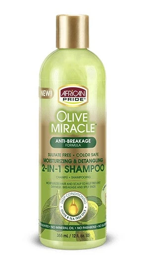 African Pride - Olive Miracle Moisturizing & Detangling 2-In-1 Shampoo 2 African Pride - Olive Miracle Moisturizing & Detangling 2-In-1 Shampoo - Image 2