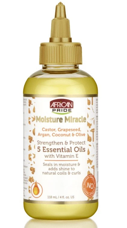 African Pride - Moisture Miracle 5 Essential Oils With Vitamin E 2 African Pride - Moisture Miracle 5 Essential Oils With Vitamin E - Image 2