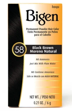 Bigen - Permanent Powder Hair Color 58 Black Brown