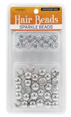 MAGIC COLLECTION - Hair Beads Sparkle Beads SILVER