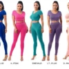 ELLIE & KATE - Elastic "QUEEN" Trim Round Neck Crop Top & High Waist Legging Set