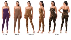 Ellie & Kate - Sexy Skinny Tubu Unitard Solid & Print Jumpsuit