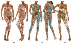 DODO - SLEEVELESS ANIMAL PRINT STACK POINT JUMPSUIT