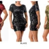 ELLIE & KATE - Sequin BodyCon Mini Dress W/ Deep Back & Short Sleeve -Zoe Beauty Supply Shop Screenshot2022 11 21143850