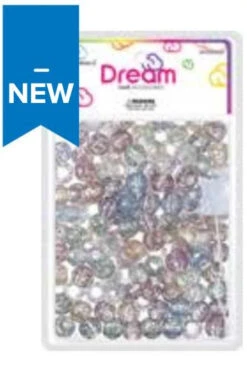 DREAM WORLD - HAIR BEADS MEDIUM GLITTER ASSORTED (BR3000GA)