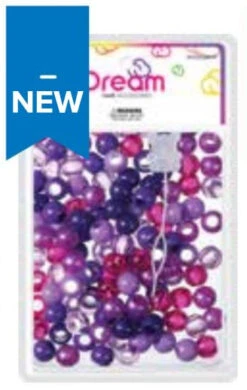 DREAM WORLD - HAIR BEADS MEDIUM MIX PURPLE (BR3000MPP)