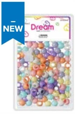 DREAM WORLD - HAIR BEADS MEDIUM PASTEL (BR3000PAS)