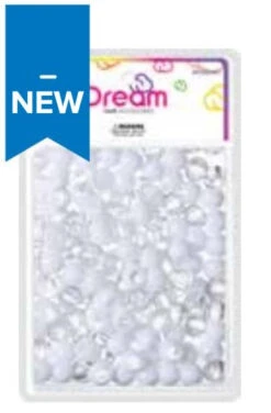 DREAM WORLD - HAIR BEADS MEDIUM WHITE CLEAR (BR3000WC)