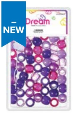 DREAM WORLD - HAIR BEADS LARGE MIX PURPLE (BR2800MPP)