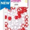 DREAM WORLD - HAIR BEADS LARGE RED CLEAR (BR2800RC)