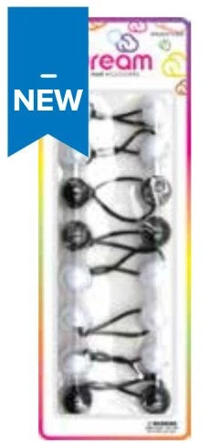 DREAM WORLD - HAIR KNOCKERS TWO TONE CLEAR/BLACK/WHITE (BR2620TCBW)