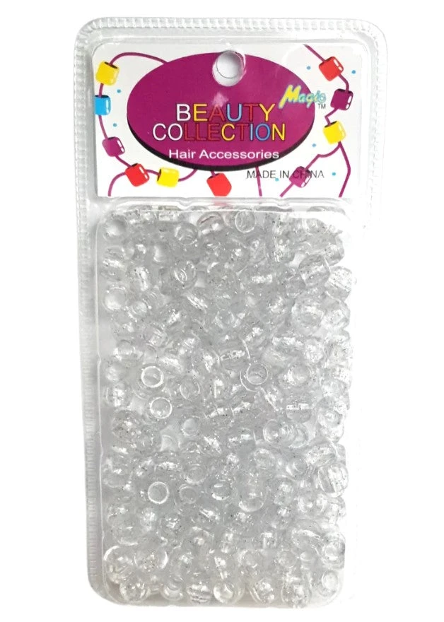 BEAUTY COLLECTION - Hair Bead Silver Glitter Clear (#1000GSIL) 1 BEAUTY COLLECTION - Hair Bead Silver Glitter Clear (#1000GSIL)