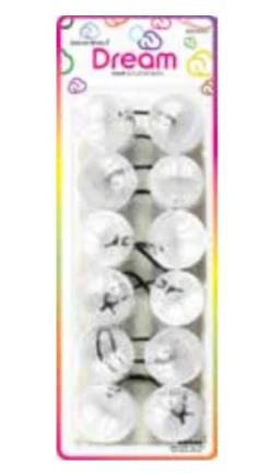 DREAM WORLD - Hair Knocker X-Large Clear 6PCs (BR2630C)