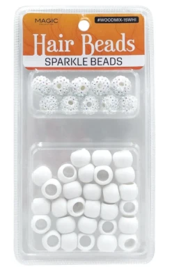 MAGIC COLLECTION - Hair Beads Sparkle Beads WHITE