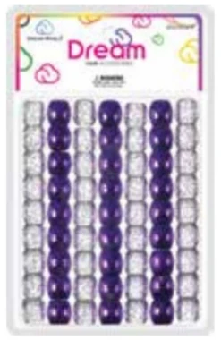 DREAM WORLD - LARGE BEAD 16MM GLITTER CRYSTAL/PURPLE 62PC (BR3100GPP)