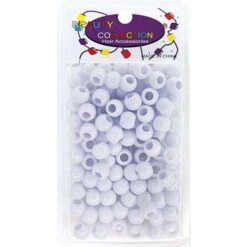 BEAUTY COLLECTION - Round Hair Bead 1 Tone WHITE #TONWHI