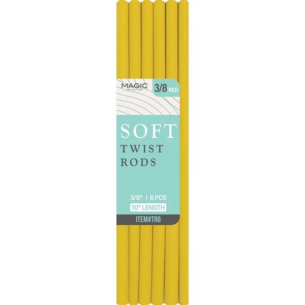 MAGIC COLLECTION - 3/8" 10" Soft Twist Rods 6PCs YELLOW 1 MAGIC COLLECTION - 3/8" 10" Soft Twist Rods 6PCs YELLOW