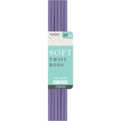 MAGIC COLLECTION - 1/4" 10" Soft Twist Rods 6PCs LAVENDER