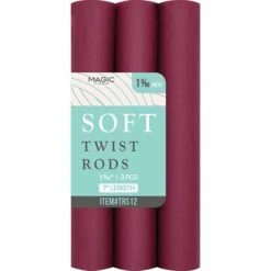 MAGIC COLLECTION - 3/16" 7" Soft Twist Rods 3PCs PLUM